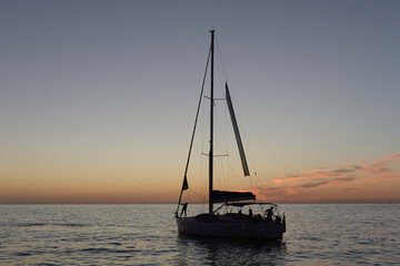 The yacht is anchored at Cape Fiolent. Crimea
