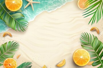 Flawless Visual of Realistic Summer Banner Design Template Concept
