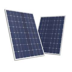 Two sleek solar panels stand against a black backdrop, showcasing clean energy technology and renewable resources for sustainable power solutions.