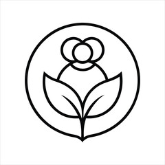 People and Rose Logo Line Art Vector