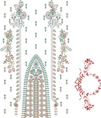 Mughal art borders flowers beautiful textile digital motifs bunches elements and allover designs