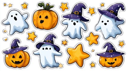 Sticker sheet of cute Halloween designs