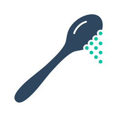 Spoon icon. utensil, stir, metal, scoop, kitchen, cafe, silverware, tool. Vector Icon Illustration