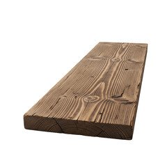 Rustic wooden plank shows rich grain detail and texture against a black background, perfect for adding natural element in design or backgrounds.