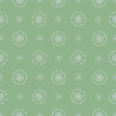 Dandelion vector illustration on green background, seamless pattern suitable for fabric texture