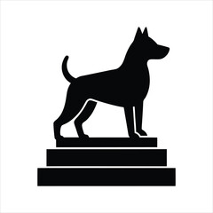 Vector Dog and Stairs Silhouette Clipart