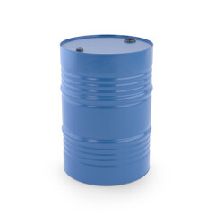 Blue Steel Barrel Isolated on Transparent Background – 3D Render