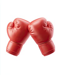 Dynamic red boxing gloves ready for action in the ring for competitive sports.