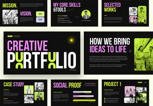 Vibrant Modern Creative Digital Portfolio Presentation Layout