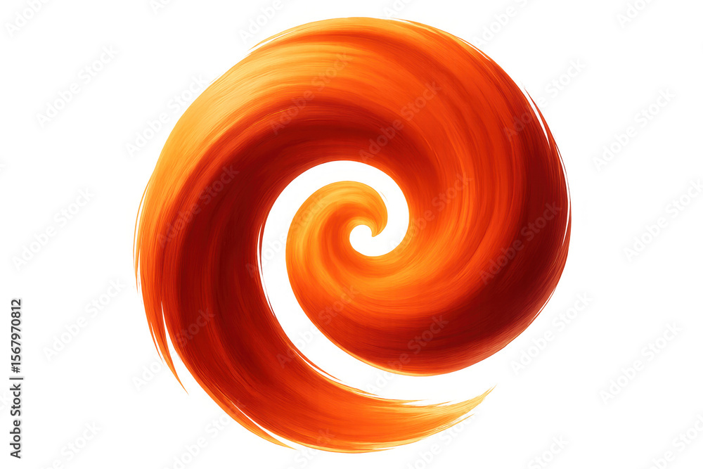 Poster orange vortex swirling and creating a dynamic spiral on transparent background, perfect for digital 
