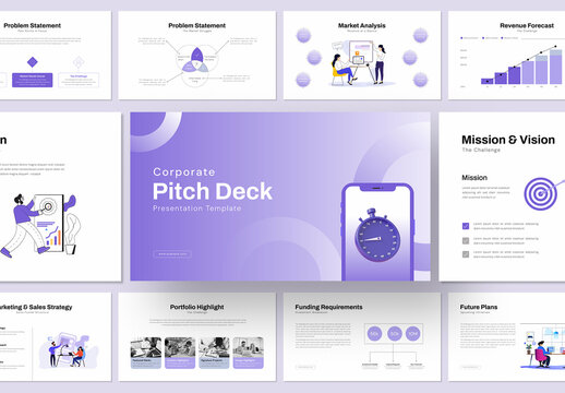 Modern Corporate Pitch Deck Presentation Design Template