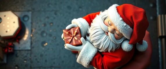 Santa Claus with Present – Merry Christmas Vibes in 3D Art
