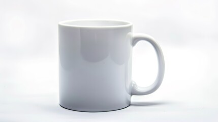 Fototapeta premium Ceramic Charm: Artful White Background Mug Images – Handcrafted Clay Textures, Gold-Dipped Rim Details, Whimsical Patterned Exteriors, and Steam-Rising Coffee Shots in Studio Lighting for Kitchenware 