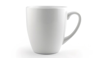 Fototapeta premium Ceramic Charm: Artful White Background Mug Images – Handcrafted Clay Textures, Gold-Dipped Rim Details, Whimsical Patterned Exteriors, and Steam-Rising Coffee Shots in Studio Lighting for Kitchenware 