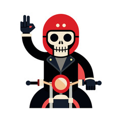 robot cyborg soldier vector on motorcycle vector icon isolated on white background