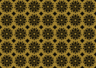 seamless pattern vector illustration with floral and Thai pattern