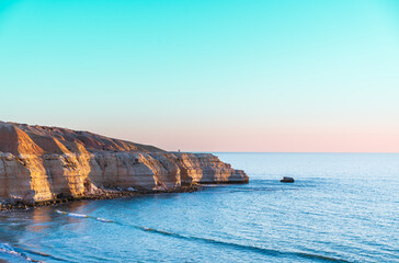 Maslin Beach Coastal Cliffs in South Australia, Stunning White Limestone Formations.
