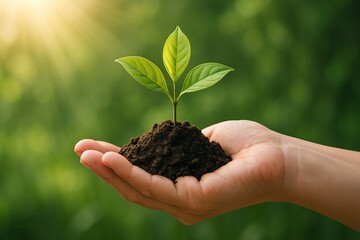 plant in hands