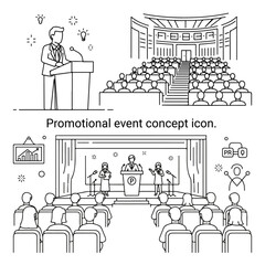 Promotional event concept icon.