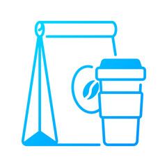 Takeaway food icon. takeout, bag, coffee, food, delivery, order, paper, carry, togo, packaging. Vector Icon Illustration
