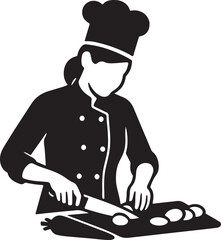 Female Chef Preparing Food Culinary Skills and Delicious Recipes