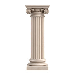 Fototapeta premium 3D Render Ancient Pillar Smooth Capital Top No Carvings Stylized Symbol of Empire Isolated