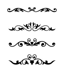 set of ornate calligraphic vintage elements vector