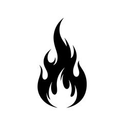 vector illustration of a black flame on a white background