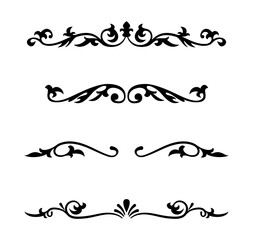 set of ornate calligraphic vintage elements vector