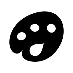 Fototapeta premium A graphic of a black painter's palette with white paint blobs, symbolizing artistry and creativity in a minimalist visual style.