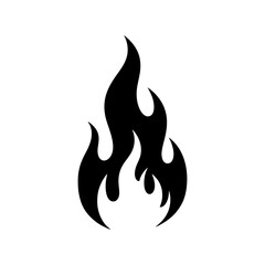 vector illustration of a black flame on a white background