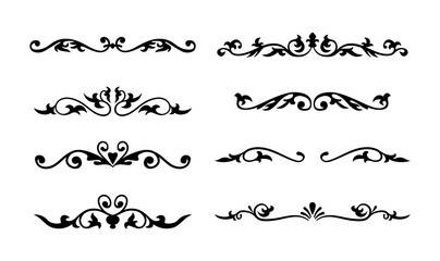 set of ornate calligraphic vintage elements vector