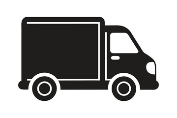 Fototapeta premium Delivery track silhouette on white background