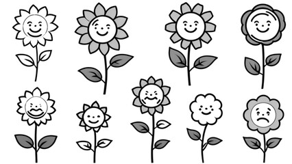 笑顔の花アイコンコレクション｜Smiling Flower Icon Collection