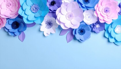 Vibrant blue flowers blossom against a white background, creating a beautiful spring bouquet