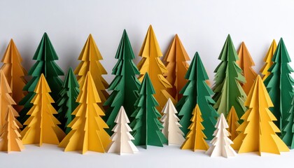 Green Christmas tree branches with leaves evoke the winter holiday season in a natural forest landscape