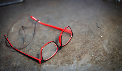 glasses on dirty table