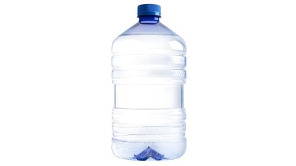 Fototapeta premium Water bottle gallon clear plastic blue cap hydration drinking liquid container refreshment thirst 100 on transparent background