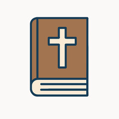 Obraz premium Illustrated Bible with Cross Design