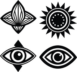 Vision Blue Different Icon Set Of Silhouette Vector, marketing, techology, system, virtual, augmented, reality