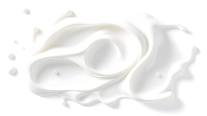 Milk splash pattern, Silk and smooth, 3d Milk splash, Natural lighting and soft shadows, isolated on white background. clipping path. Generative AI