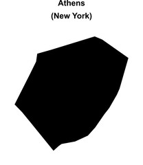 Athens (New York) blank outline map
