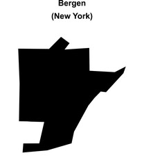 Bergen (New York) blank outline map