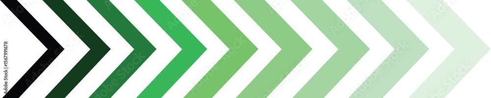Aufkleber green gradient arrow set: chevron pattern in varying shades of green for directional guidance, progr
