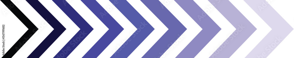Aufkleber Blue Gradient Arrow Set: Chevron Pattern in Varying Shades of Blue for Directional Guidance, Progress Indicators, and Visual Hierarchy on Transparent Background