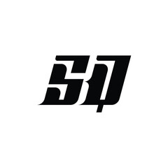 SQ monogram logo design letter text name symbol monochrome logotype alphabet character simple logo