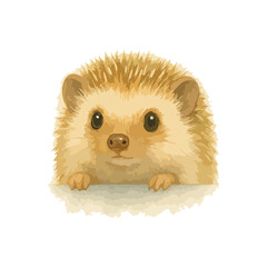 Cute Hedgehog Illustration – Adorable Spiky Animal in Minimal Style