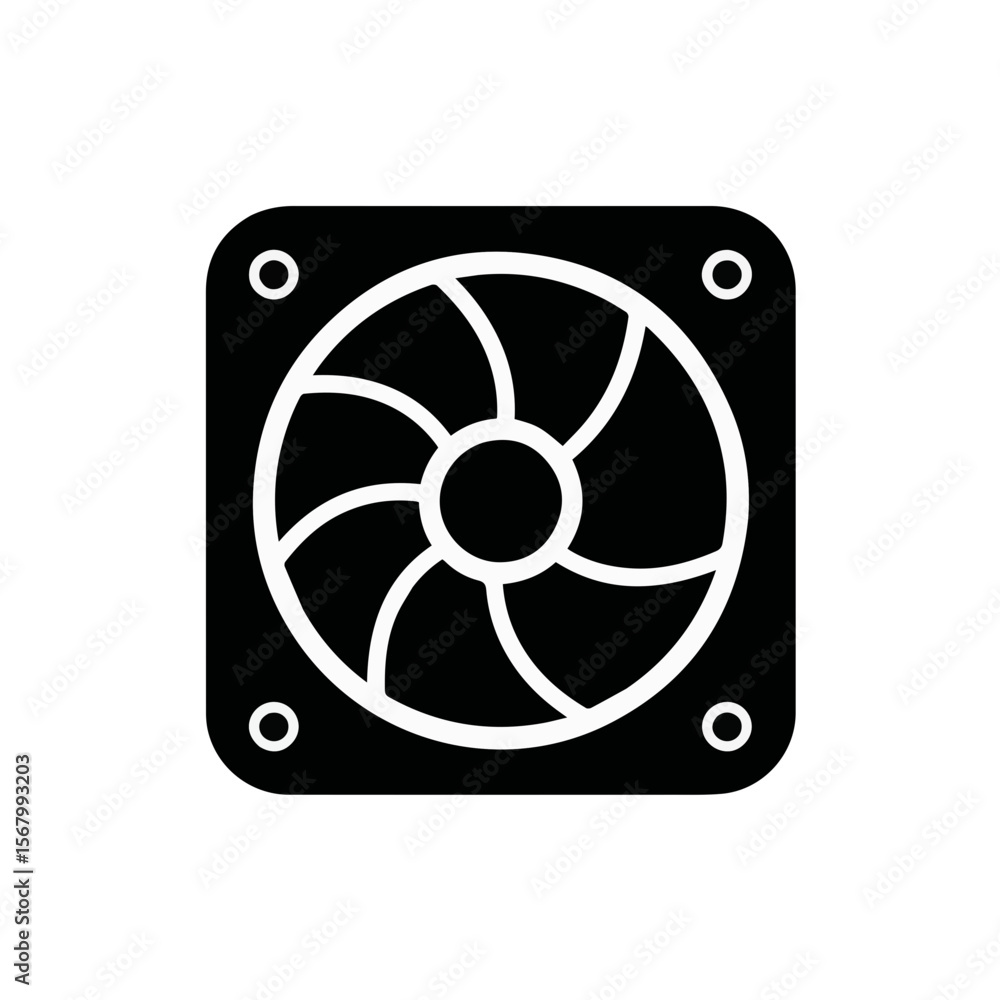 Poster vector cpu central processing unit cooler . computer cooling concept and protection against high tem