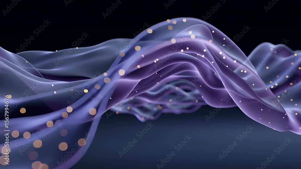 Poster abstract 3d elements floating and rotating in space, tech-inspired visuals with fluid movement