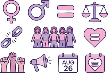 Gender Equality Icon Set